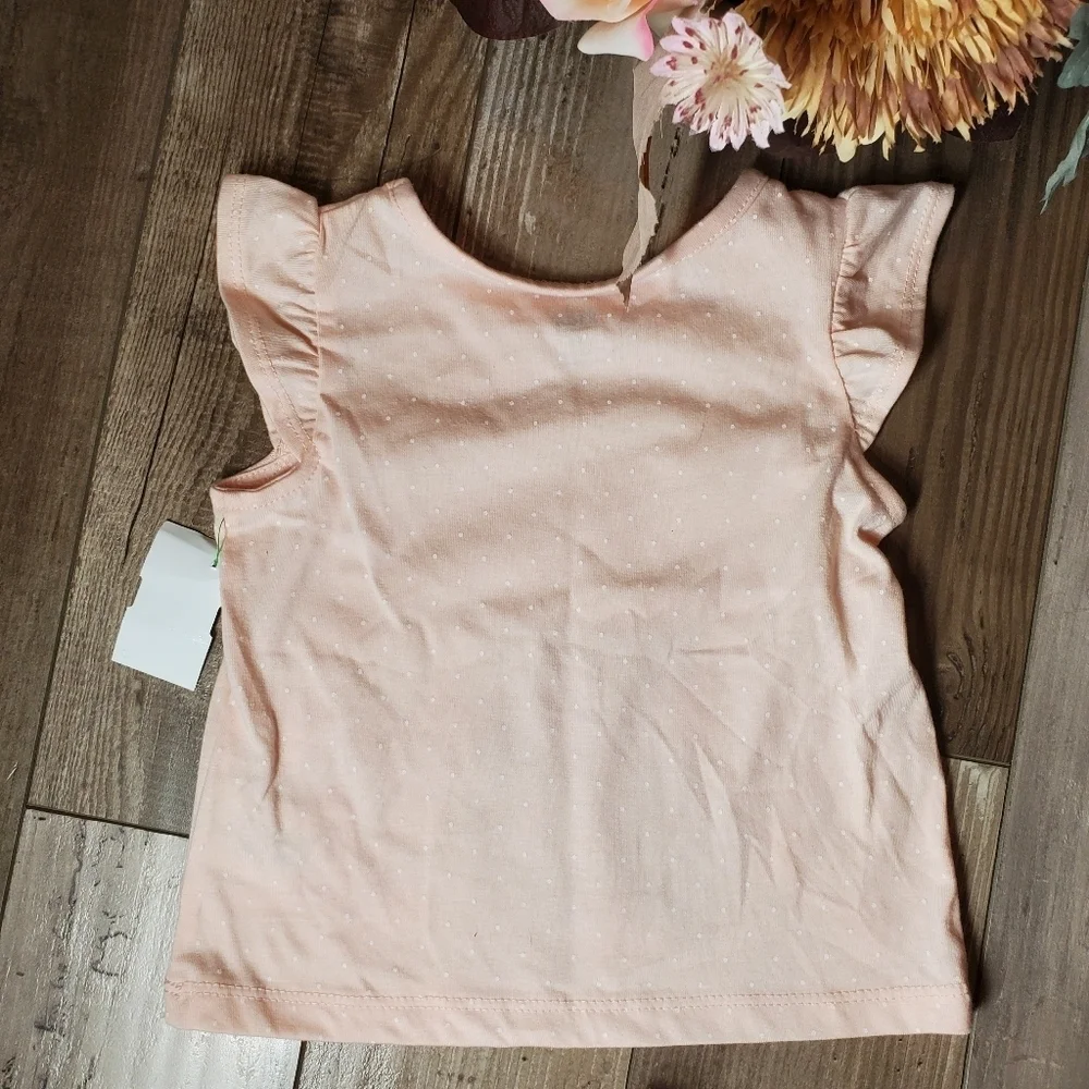 NWT Kids Headquarters 2Pc Pink Toddler Girl Outfit Shimmery Floral Summer